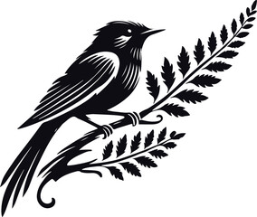 Bird silhouette vector white background