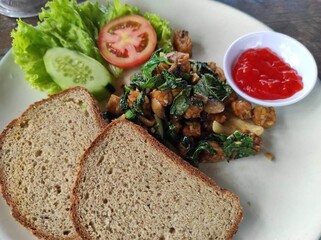 bread and salad