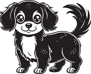 Hand drawn Dog silhouette vector white background