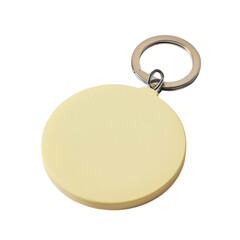 Pastel Yellow Geometric Circle Keychain Mockup Isolated on Transparent Background