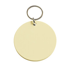 Pastel Yellow Geometric Circle Keychain Mockup Isolated on Transparent Background