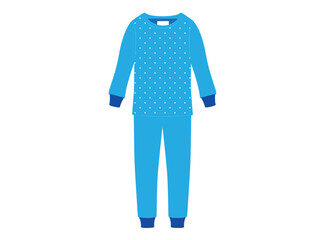 Polka dots blue pajamas design, vector illustration
