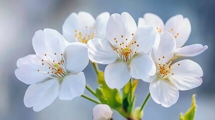 Obraz premium Stunning Closeup of Delicate White Blossoms Spring Flowers