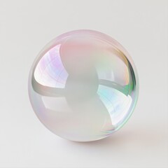 Obraz premium Iridescent bubble on white background