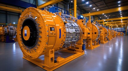 Industrial factory showcasing machinery production line