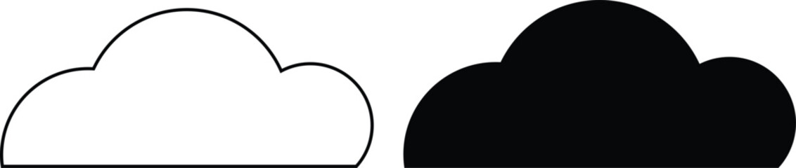 Cloud Abstract white isolated Vector illustration