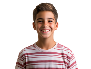 Happy boy smiling and laughing, isolated on transparent background