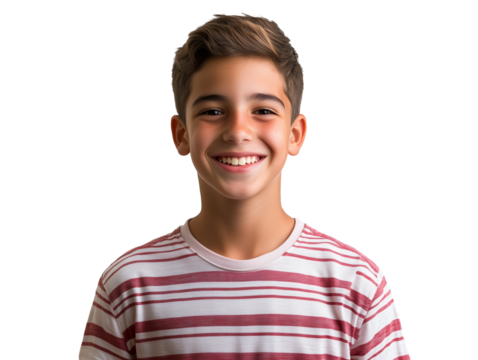 Happy boy smiling and laughing, isolated on transparent background