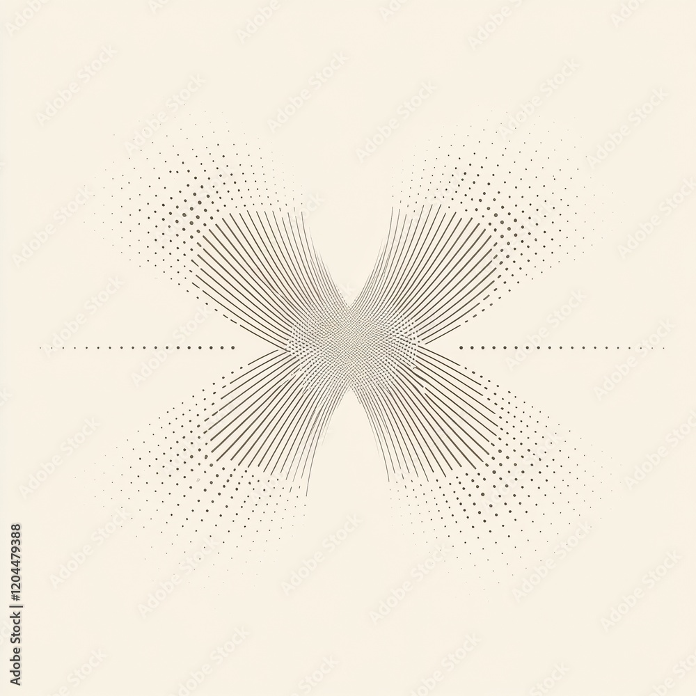 Poster Abstract design featuring radiating lines on a light background creating a dynamic visual effect. Generative AI