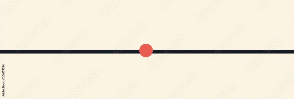 Poster Abstract design featuring a red circle on a horizontal line against a light background. Generative AI