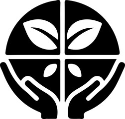 vector illustration sketch silhouette symbol logo icon nature conservation modern abstract for growing company.eps