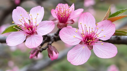 Obraz premium Stunning Pink Blossom Close Up Spring Flowers