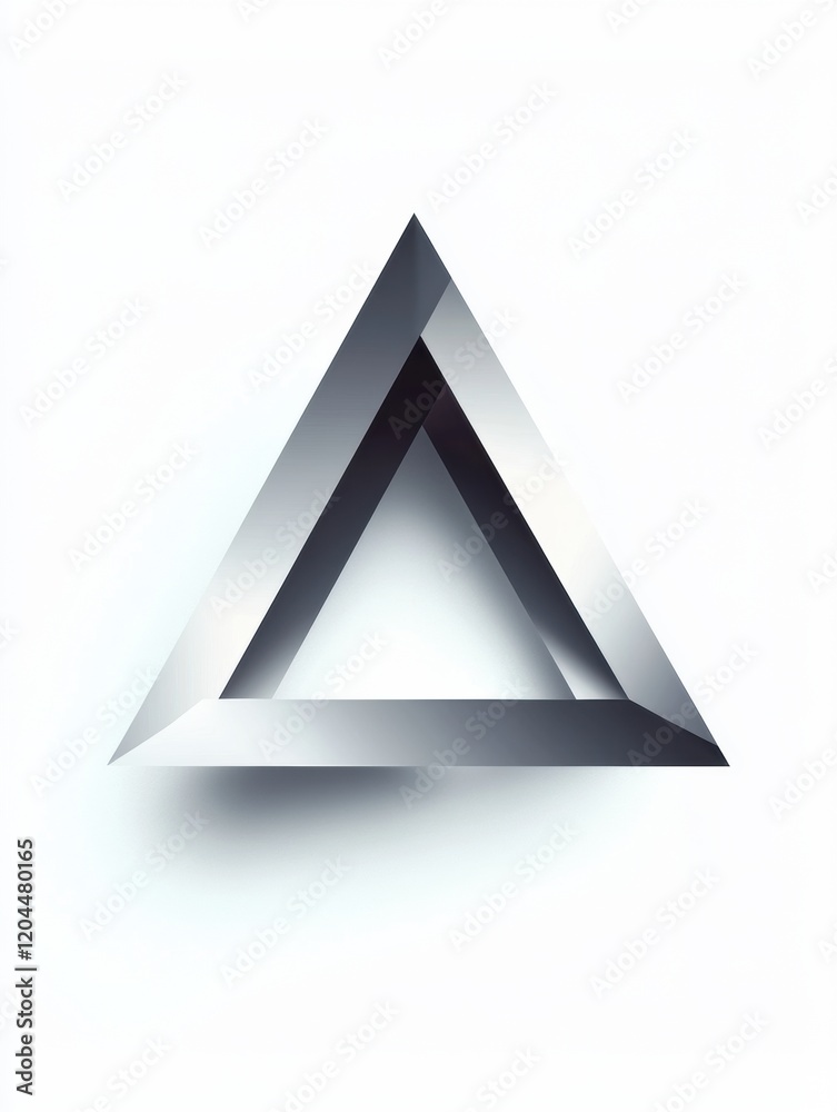 Leinwandbilder geometric design featuring a sleek, three dimensional triangle shape on a minimalist background. gen