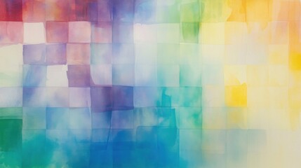 Obraz premium Colorful abstract watercolor grid pattern artwork