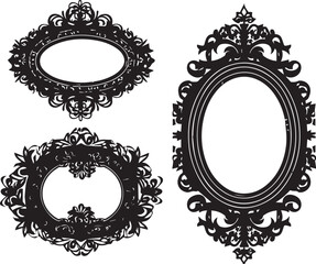 A set of frame silhouettes for flat design. Hand drawn vector illustration