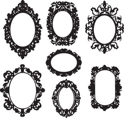 A set of frame silhouettes for flat design. Hand drawn vector illustration