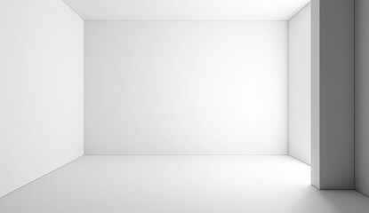 Fototapeta premium Empty White Room Corner with Blank Wall Background