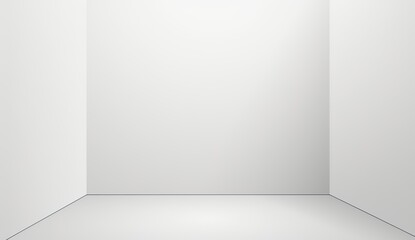 Fototapeta premium Empty White Room Corner with Blank Wall Background