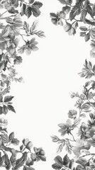 Elegant gray floral border with blank center