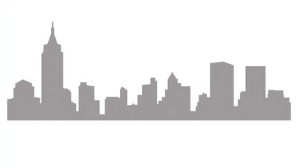 Fototapeta premium Urban skyline silhouette cityscape graphic design minimalist style aesthetic view