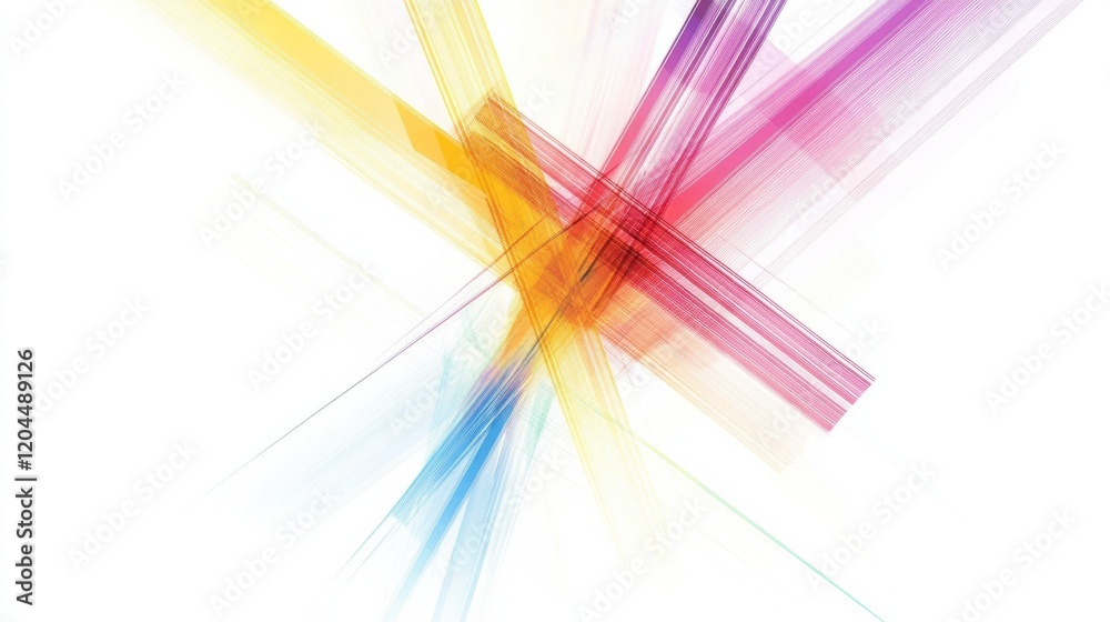 Aufkleber Vibrant abstract composition with intersecting lines in bright colors evoking energy and creativity. Generative AI