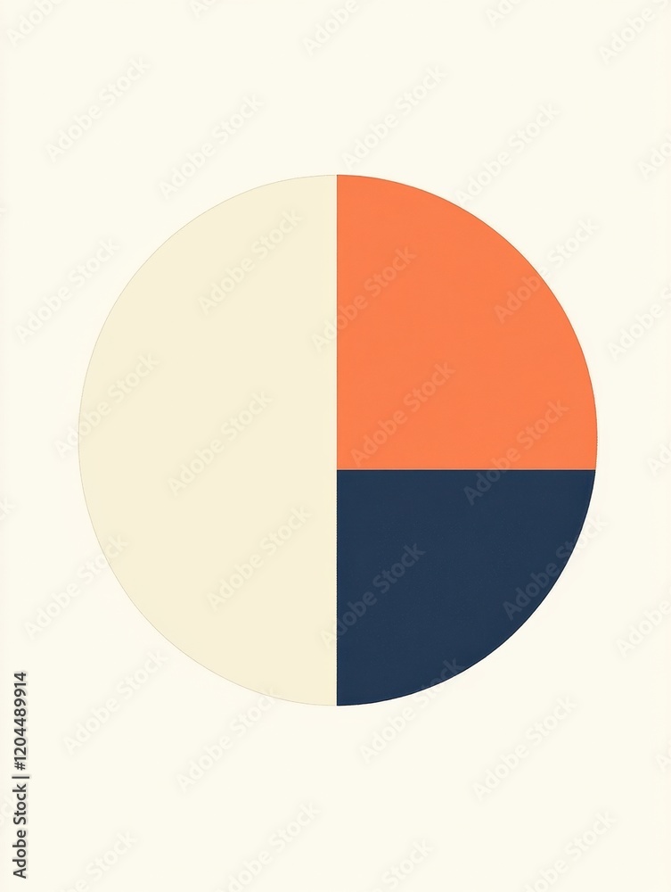 Leinwandbilder modern abstract circular design featuring four distinct color segments in a balanced composition. ge