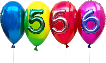 Festive Balloons with Numbers Five and Six for Celebration
