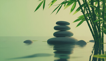 Spa still life bamboo and stones