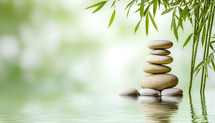 Spa still life bamboo and stones