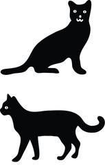 Cat Silhouette Vector Illustration Isolated