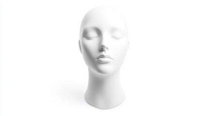 Serene White Mannequin Head: A Study in Minimalist Beauty and Tranquility