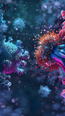 Fototapeta premium Comparative Analysis Diagram: MHC Class I and II Interaction with T Cells