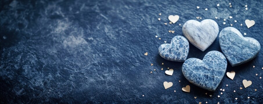 Romantic, elegant hearts on a textured neutral backdrop, soft highlights and blank copy space—perfect social media banner or greeting card template for weddings, Valentine’s Day and love promotions. - Powered by Adobe