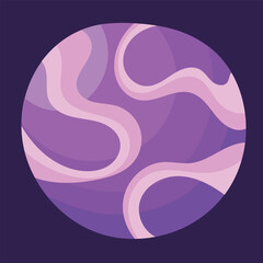 Obraz premium Vector space planet in cartoon style. Isolated illustration on a dark background.