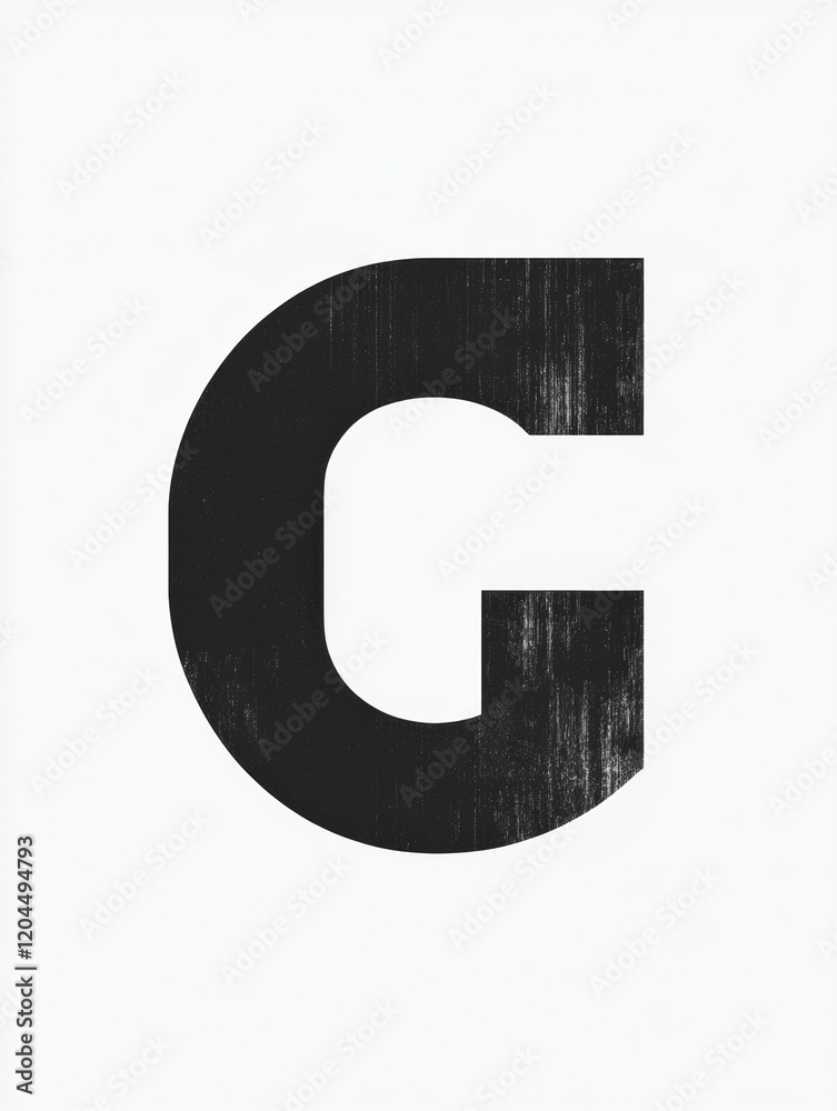 Poster Bold black letter C on a simple white background creating a striking visual contrast and minimalistic appeal. Generative AI