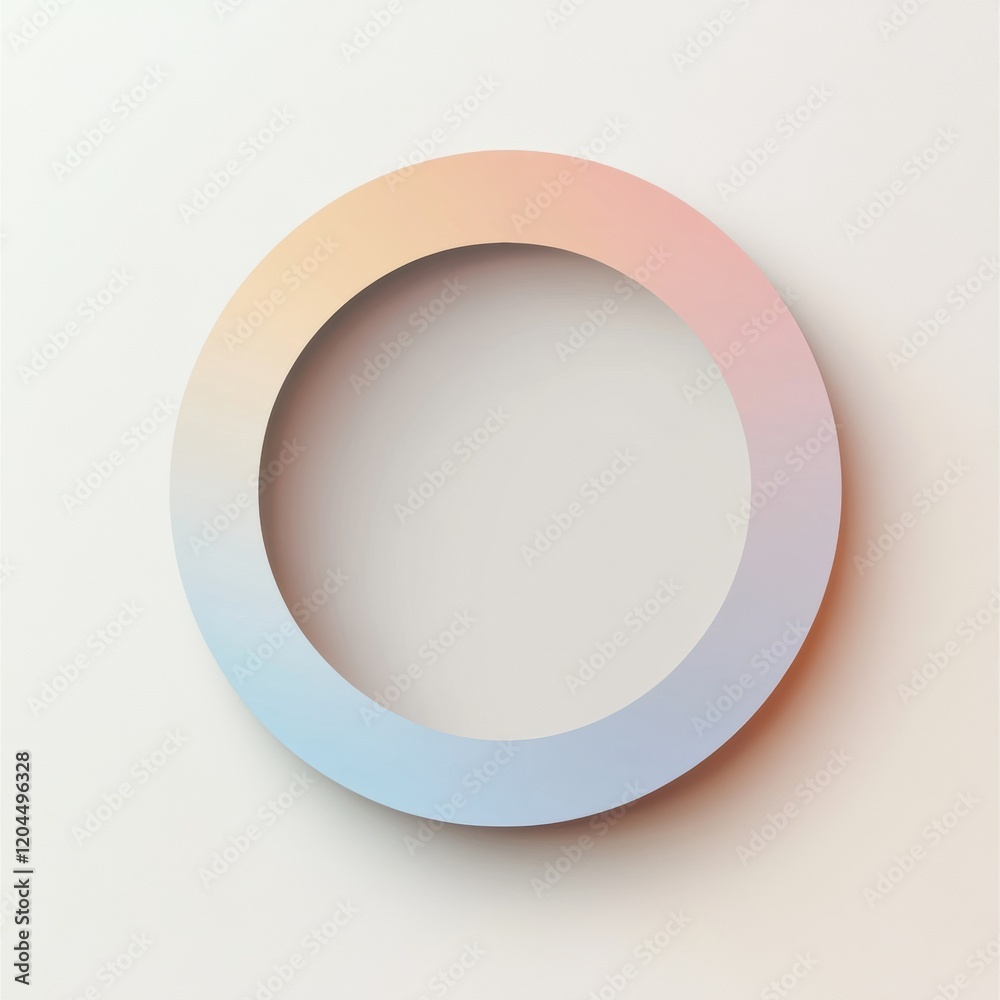 Aufkleber Modern circular frame design with gradient colors on a neutral background for creative display. Generative AI