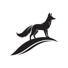 fox,Adventure fox silhouette vector line art logo design