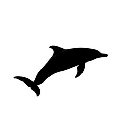 Fototapeta premium Cute Dolphin and Whale Silhouettes Underwater Illustration Collection isolated