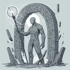 Enigmatic Guardian of the Crumbling Archway