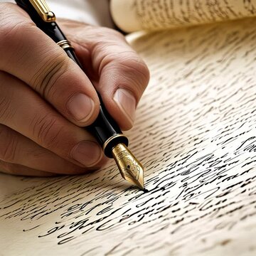 Elegant Handwriting with Fountain Pen on Antique Paper - Cursive Writing ASMR