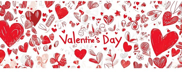 Cover design: the phrase "Valentine's Day" in red on a white background, perfect for a greeting card