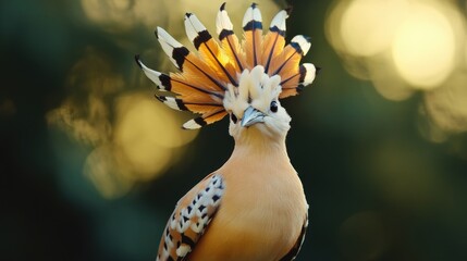 Obraz premium A close-up shot of a bird with distinctive feathers on its head, suitable for use in wildlife or nature-related contexts