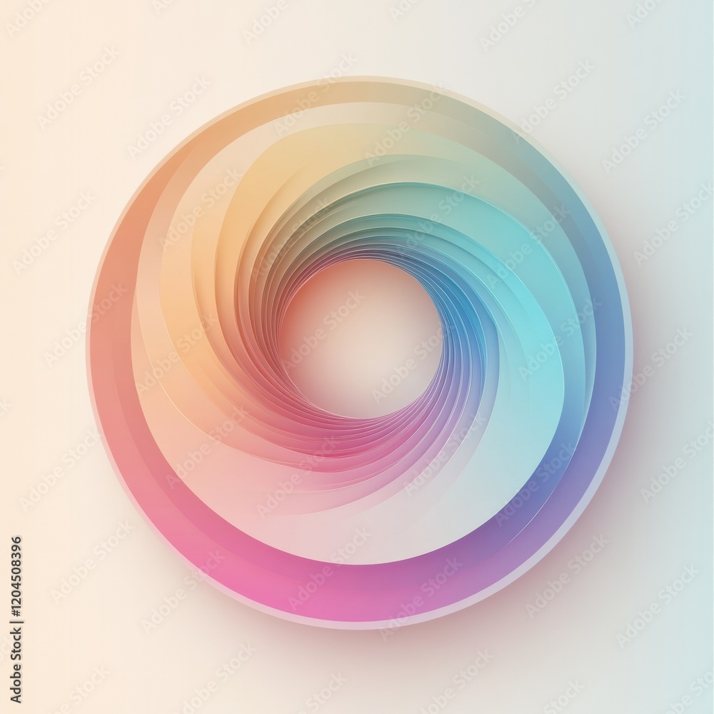Fototapete colorful abstract spiral design showcasing smooth gradient transitions in soft pastel shades. genera
