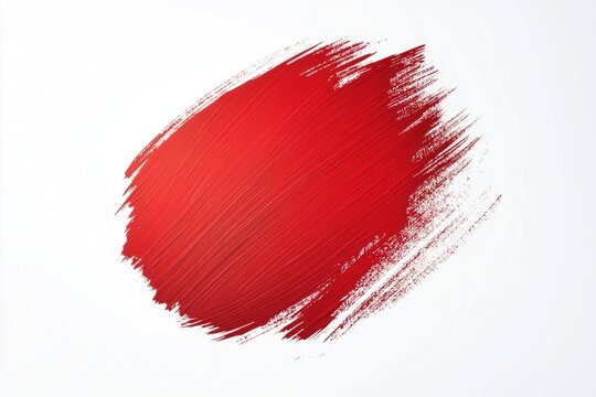 A single bold red brush stroke on a white background
