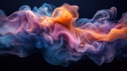 Obraz premium Colorful swirling smoke patterns creating a mesmerizing abstract background for artistic designs