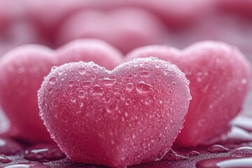 Fototapeta premium A heart shaped candy sits on a table, perfect for Valentine's Day or romantic scenes