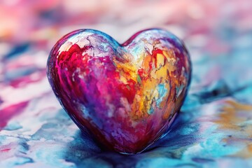 Fototapeta premium A heart-shaped object sits on top of a table, great for romantic dinner or special occasion