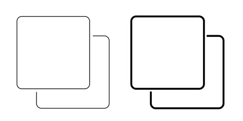 Copy icon vector isolated on white background. Copy Files Icon. Dublicate, boxes mini line icon.