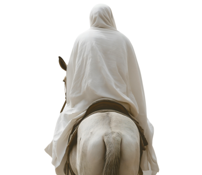 Triumphal Entry of Jesus in Jerusalem Palm Sunday Celebration with Donkey Biblical Story in Christian Faith isolated