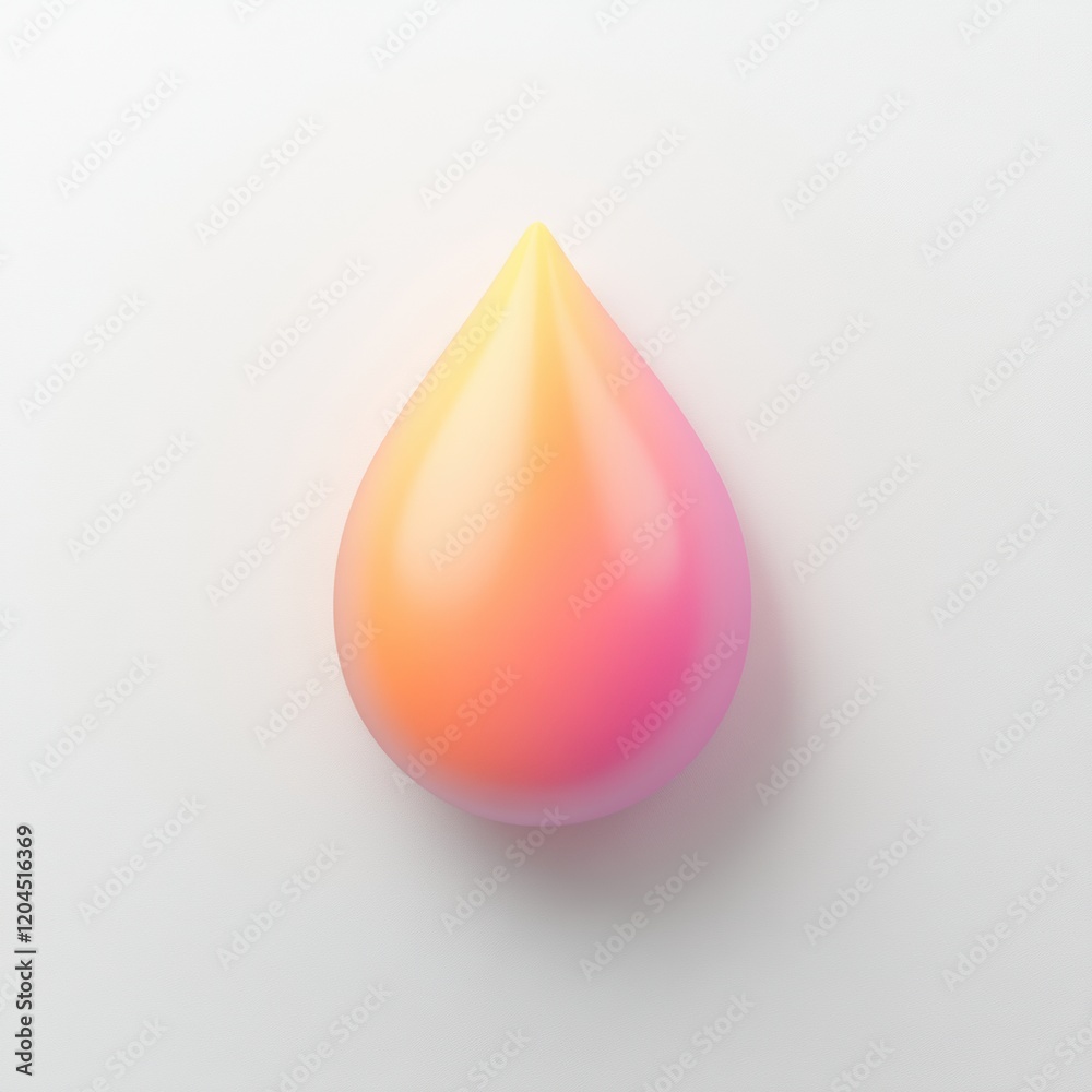 Leinwandbilder colorful teardrop shape with a smooth surface on a light background evokes a sense of tranquility an